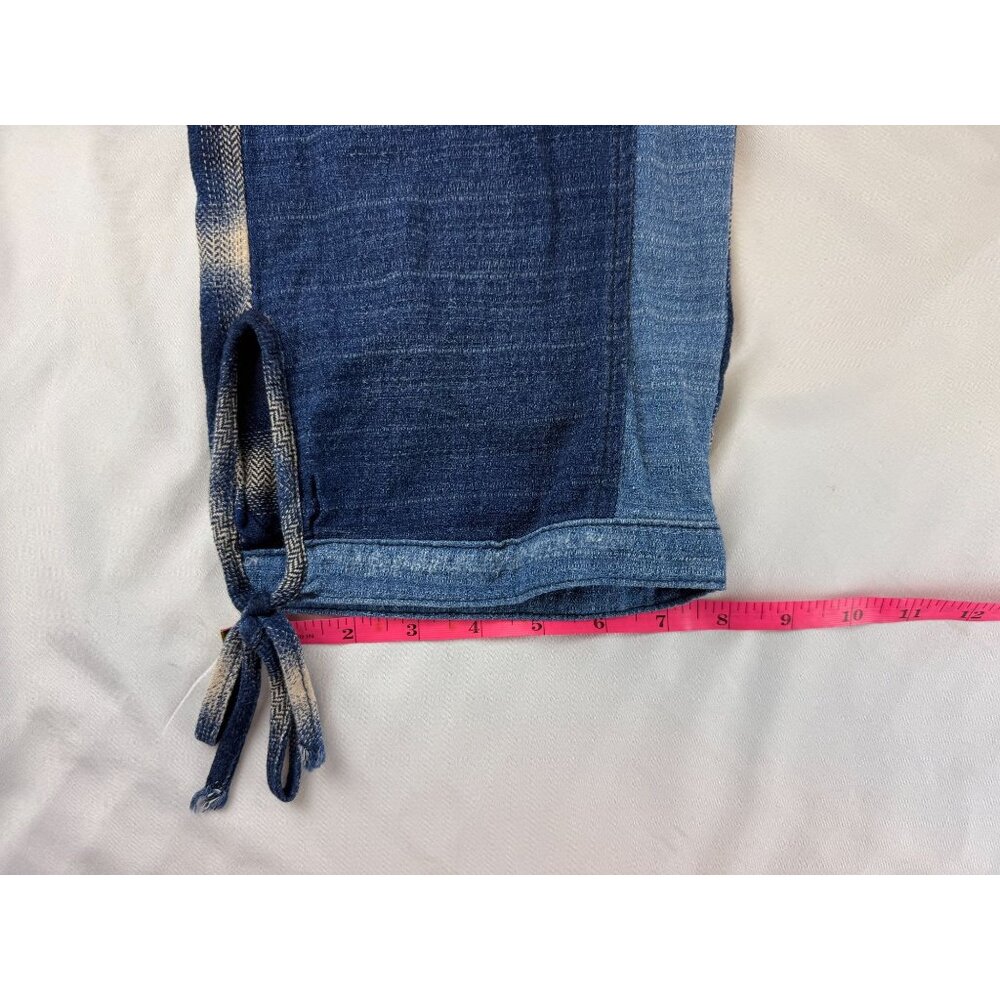 Free People Honey Bee Patched Denim Harem Pants Jeans Medium M - Picture 10 of 10